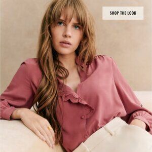 Sezane Chlo Shirt in Rosewood